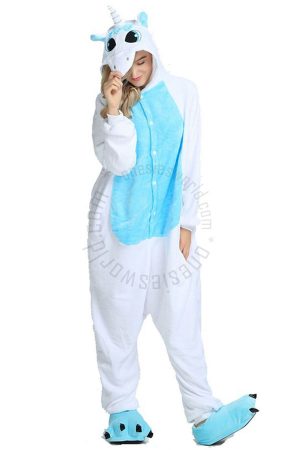 White Blue Unicorn Onesie