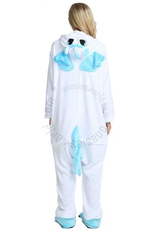 White Blue Unicorn Onesie back