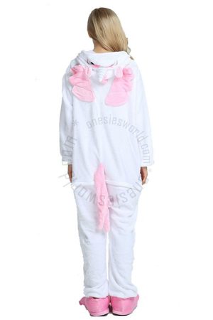 White Pink Unicorn Onesie back