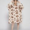 Hoodie Oversized Hugger - Aztec Pattern