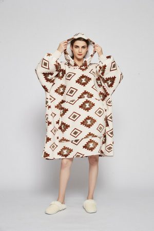 Hoodie Oversized Hugger - Aztec Pattern