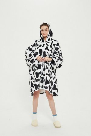 Hoodie Oversized Hugger - Cow Print