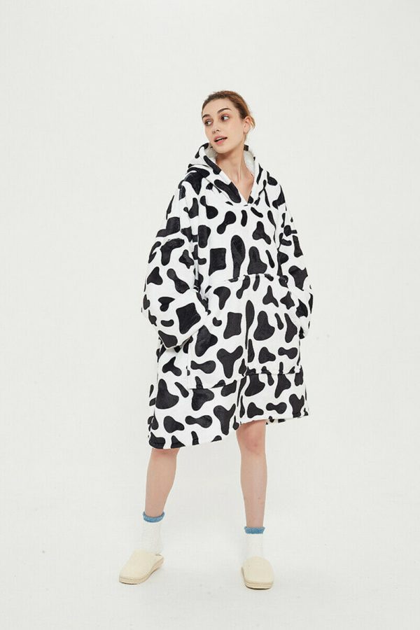 Hoodie Oversized Hugger - Cow Print