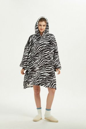 Hoodie Oversized Hugger - Zebra Print